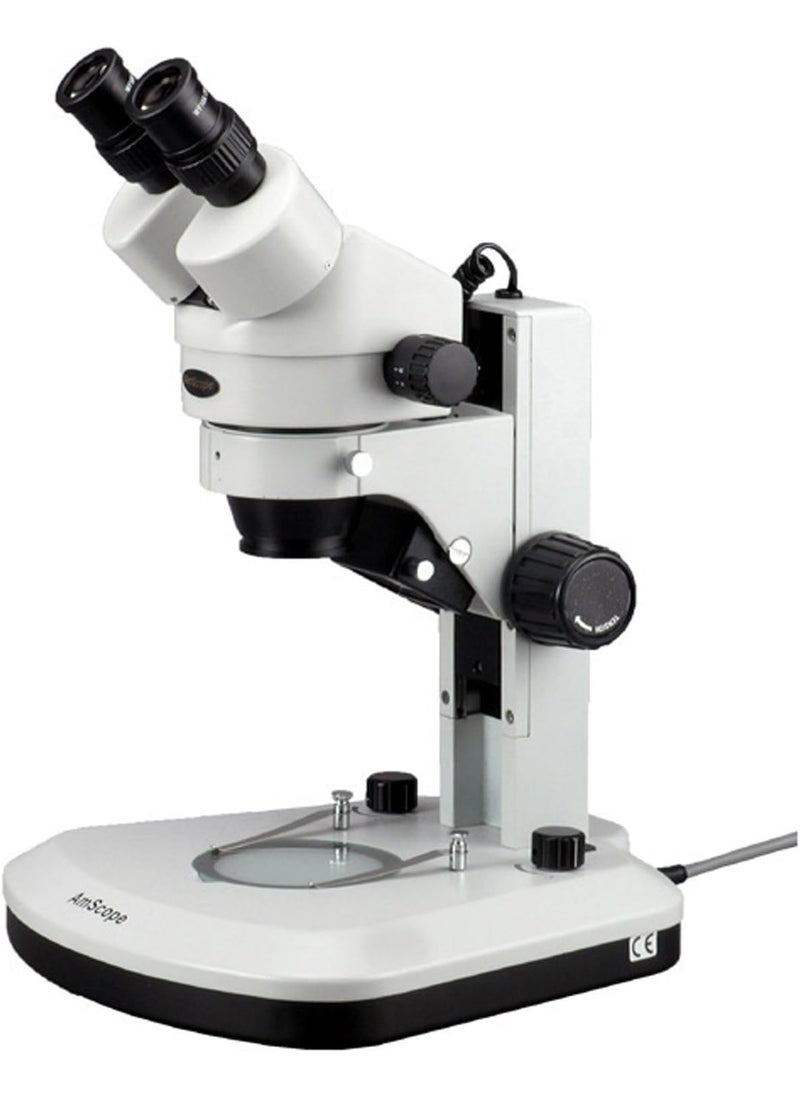 AmScope AmScope SM1BXRL Professional Binocular Stereo Zoom Microscope WH10x Eyepieces 35X45X Magnification 07X45X Zoom Objective Upper and Lower LED Lighting Track Stand Includes 05x Barlow Lens  - Image 4