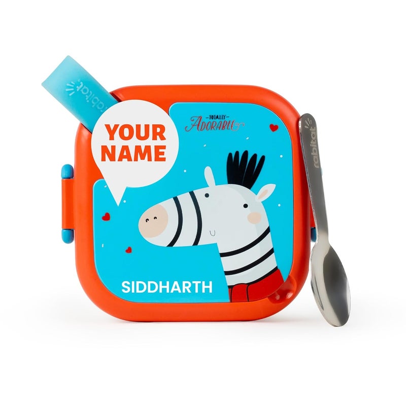 Rabitat LUNCHMATE Mini-Personalized Stainless Steel Lunch Box- 2 Years Brand Warranty | Tiffin Box for Kids | Steel Lunch Box for School Kids |Tottaly Adorable 500 ml - Image 1
