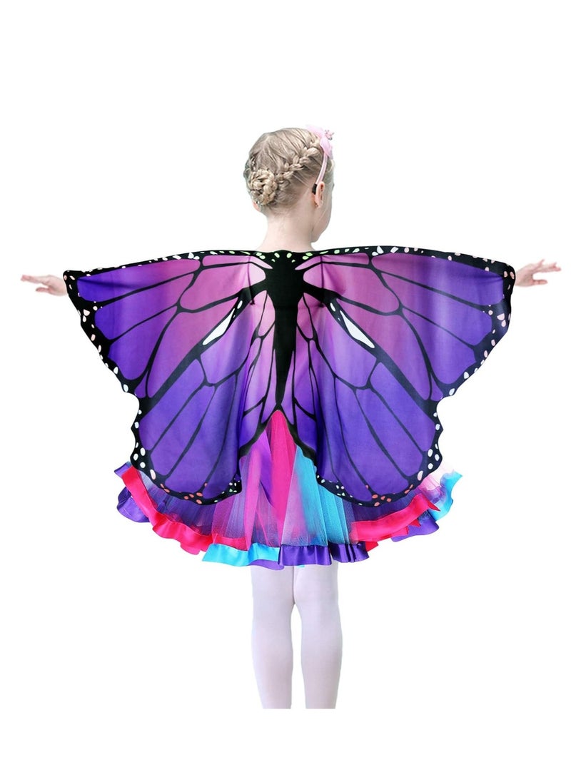 RATSAW Butterfly Wings Dress Up Fairy Wings for Girls Princess Costumes Accessories Birthday Party Fairy Festival Rave Dress Up Fairy Wing Dress with Mask and Antenna Headban  - Image 2