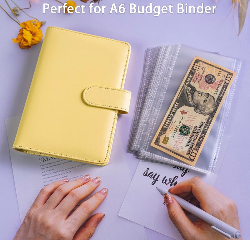 WITHYU 40 Pack 80 Pockets Budget Sheet Protector Sleeves for A6 6 Ring Binder, Ultra-Clear Cash Binder Sleeves, Double-Sided, Top Loading Sheet Protector for Budget Sheet, Currency Collection,3.5x5 Photos - Image 2