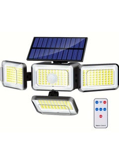بيوينتي Solar Lights Outdoor, 288 LED 4 Heads Motion Sensor Outdoor Lights, 270° Wide Angle IP65 Waterproof Street Area Lights with 3 Modes, Outdoor Solar Lights for Yard Patio Garden Garage  - Image 1