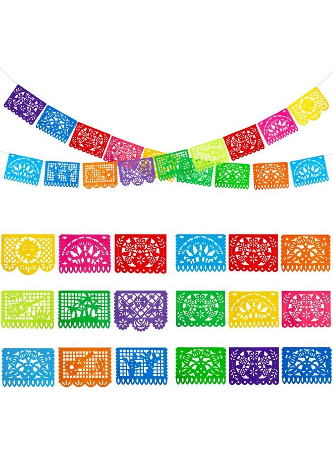 DomeStar - 2 Pack Mexican Party Banners 36 Feet Cinco De Mayo Decorations Papel Picado Banners For Mexican Theme Birthday Party Wedding Dia De Los Muertos Day Of The Dead - Image 1