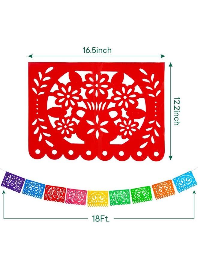 DomeStar - 2 Pack Mexican Party Banners 36 Feet Cinco De Mayo Decorations Papel Picado Banners For Mexican Theme Birthday Party Wedding Dia De Los Muertos Day Of The Dead - Image 1