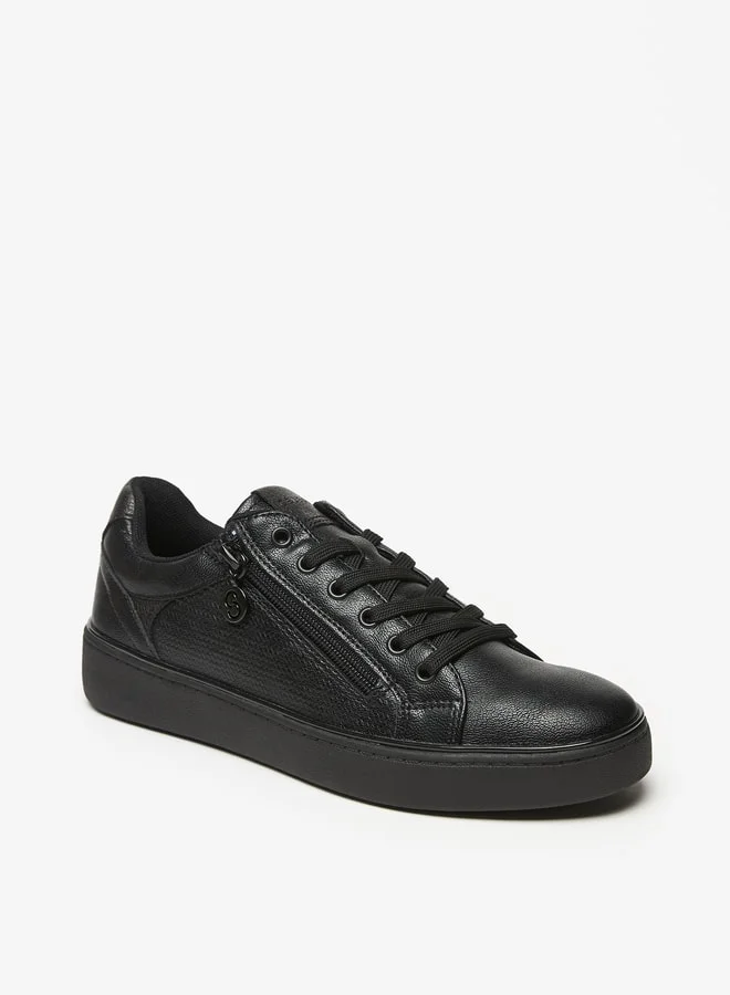 Celeste Women's Foil Print Low Ankle Sneakers with Lace-Up Closure