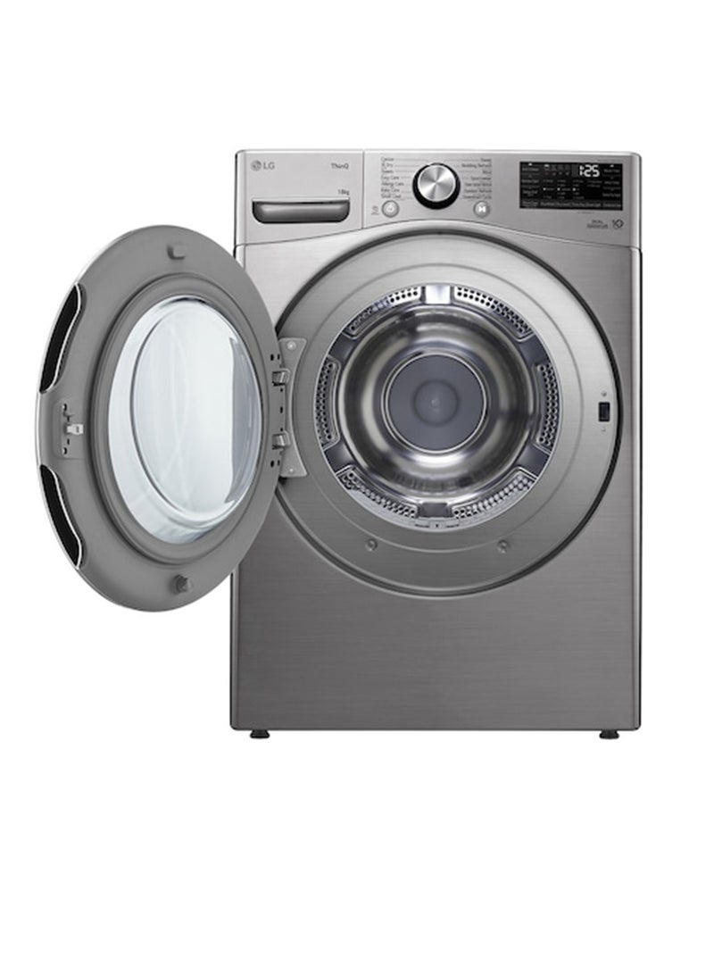 LG 18 kg Dual Inverter Condensing Dryer with ThinQ WiFi & Sensor Dry RH18U8EVCW Stainless Silver - Image 2