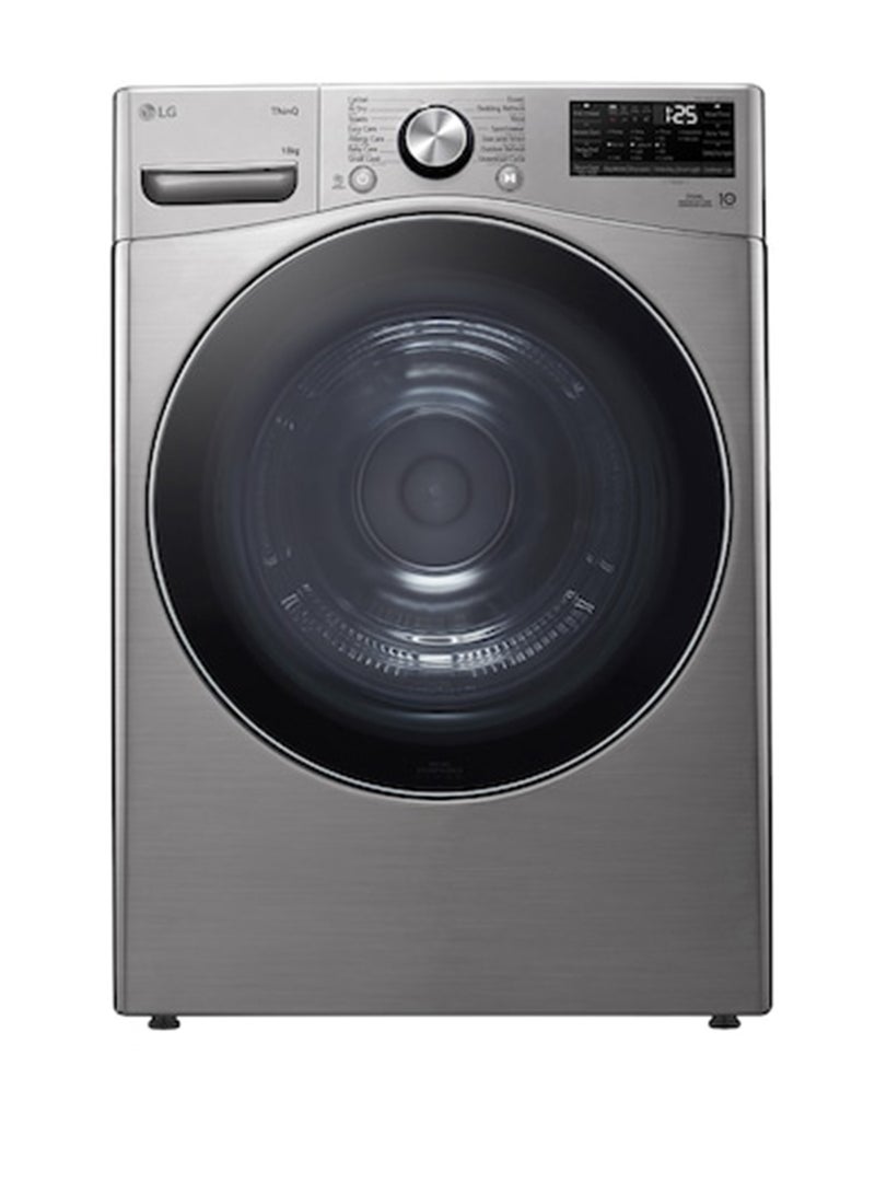 LG 18 kg Dual Inverter Condensing Dryer with ThinQ WiFi & Sensor Dry RH18U8EVCW Stainless Silver - Image 1