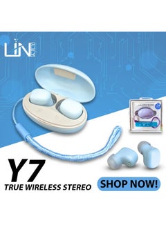 Generic Headphone - TWS Y7 - Wireless Bluetooth Headphone - With Microphone - Works on All Phones - In-Ear - White  - Image 2