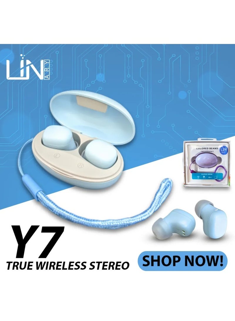 Headphone - TWS Y7 - Wireless Bluetooth Headphone - With Microphone - Works on All Phones - In-Ear - White - Image 2