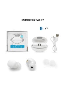 Generic Headphone - TWS Y7 - Wireless Bluetooth Headphone - With Microphone - Works on All Phones - In-Ear - White  - Image 5