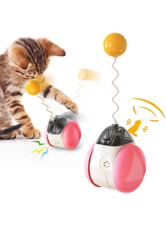 ECVV Interactive Cat Chasing Toys Kitten Excercise Toy With Catnip Squeaky Ball (Assorted) - Image 1