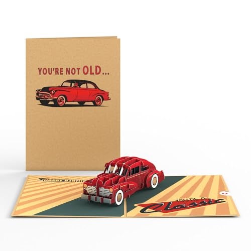 Lovepop Happy Birthday Pop-Up Card for Her and Him- 3D Novelty Birthday Greeting Cards for Boys, Girls, Men, Women - You're Not Old - 5" x 7" Classic Car Card - Blank Note Card & Envelope Included - Image 2