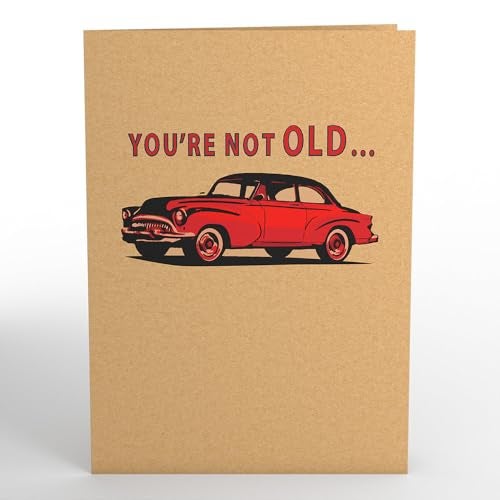 Lovepop Happy Birthday Pop-Up Card for Her and Him- 3D Novelty Birthday Greeting Cards for Boys, Girls, Men, Women - You're Not Old - 5" x 7" Classic Car Card - Blank Note Card & Envelope Included - Image 4