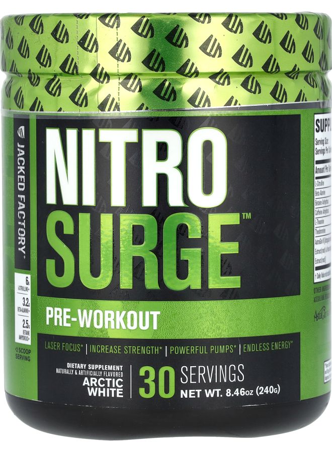 Jacked Factory Nitro Surge PreWorkout Arctic White 8.46 oz (240 g)
