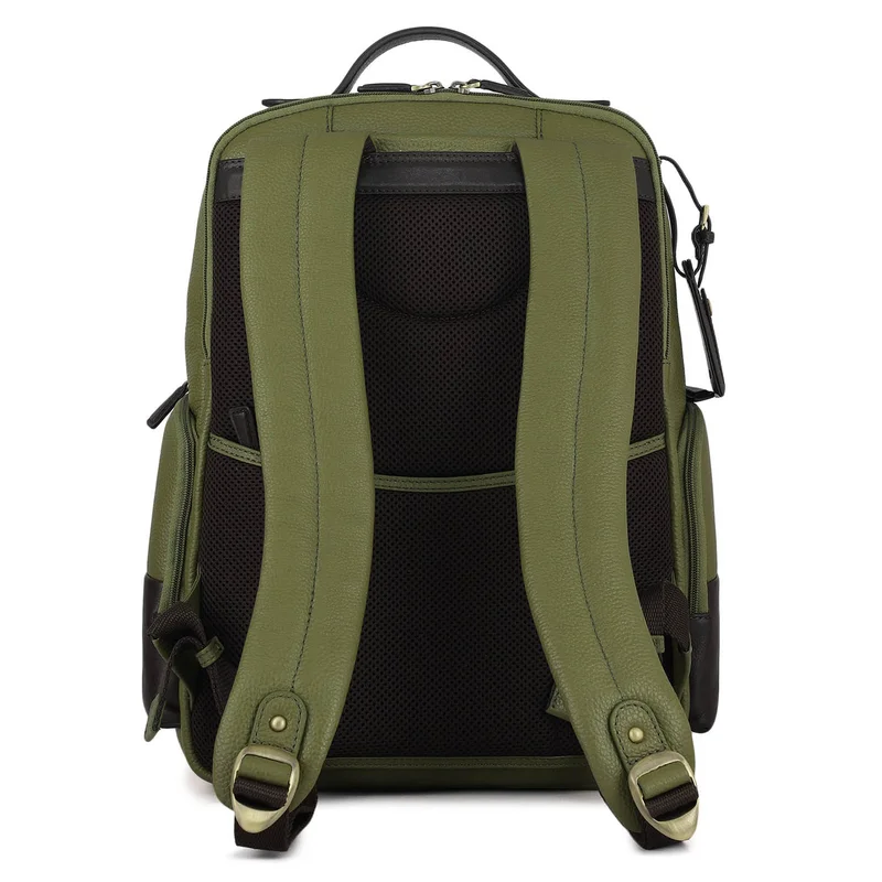 Da Milano  Wax Plain Leather Backpack - Fern  | Best Price UAE