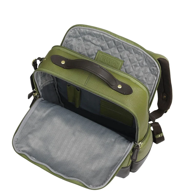 Da Milano  Wax Plain Leather Backpack - Fern  | Best Price UAE