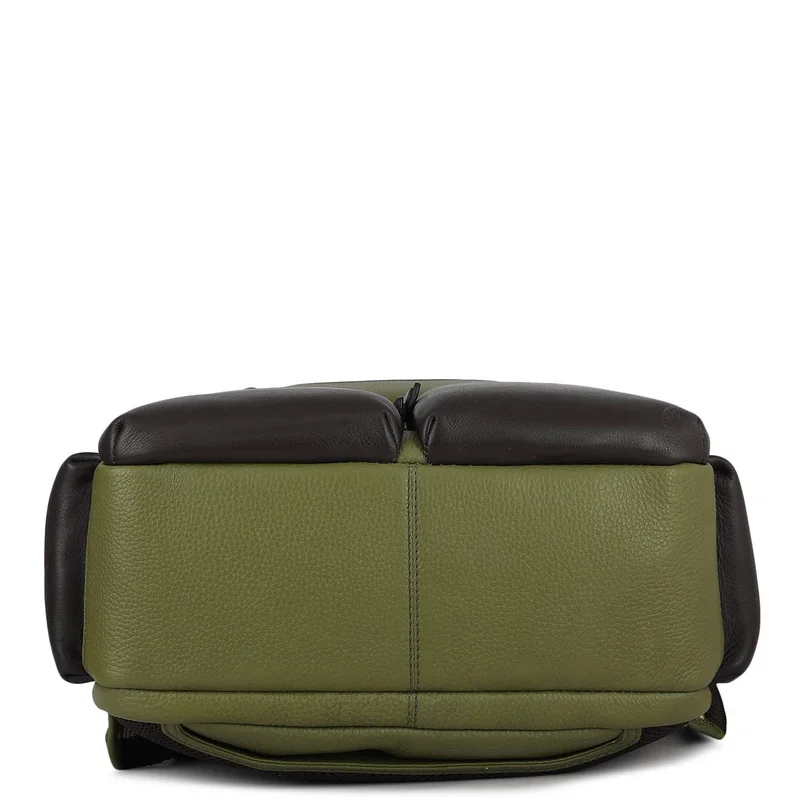 Da Milano  Wax Plain Leather Backpack - Fern  | Best Price UAE