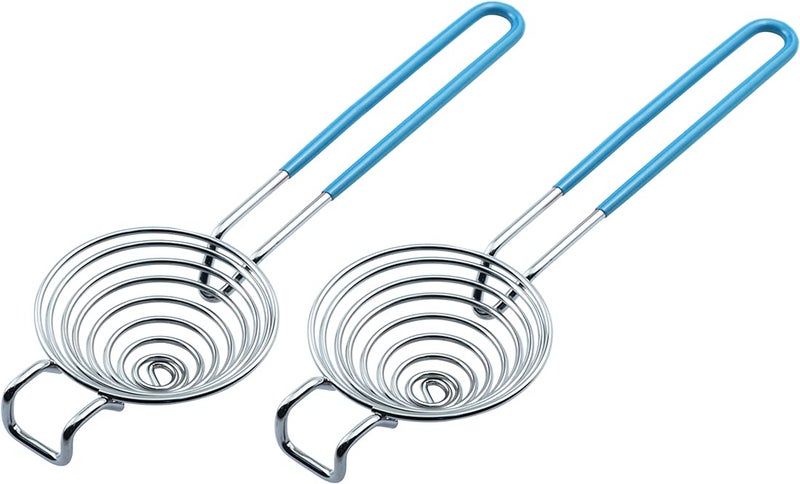 CAMKYDE Egg Separator Food Grade Stainless Steel Egg Yolk White Separation Tool Set of 2 Blue