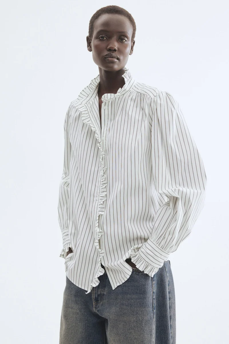 H&M Frill-trimmed blouse