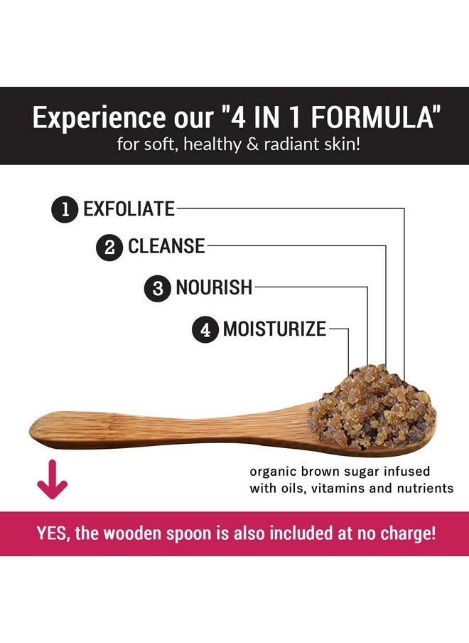 pureSCRUBS - pureSCRUBS Premium Vanilla Brown Sugar Scrub | Face, Feet & Full Body Scrub | Large 16oz Jar Includes Wooden Spoon, Loofah & Mini Exfoliating Bar Soap - Image 1