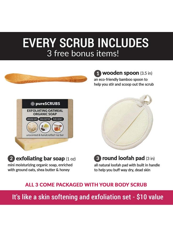 pureSCRUBS - pureSCRUBS Premium Vanilla Brown Sugar Scrub | Face, Feet & Full Body Scrub | Large 16oz Jar Includes Wooden Spoon, Loofah & Mini Exfoliating Bar Soap - Image 1