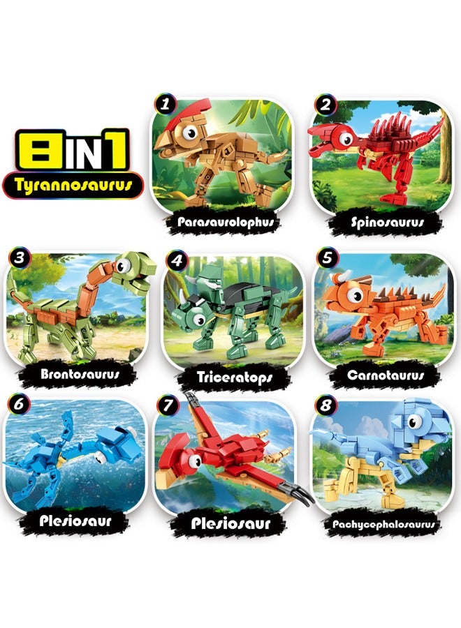 ووما 604 قطعة من ألعاب مكعبات الديناصورات الرائعة، مجموعة ألعاب تعليمية يمكنها تبديل ثمانية أشكال مختلفة - Image 3