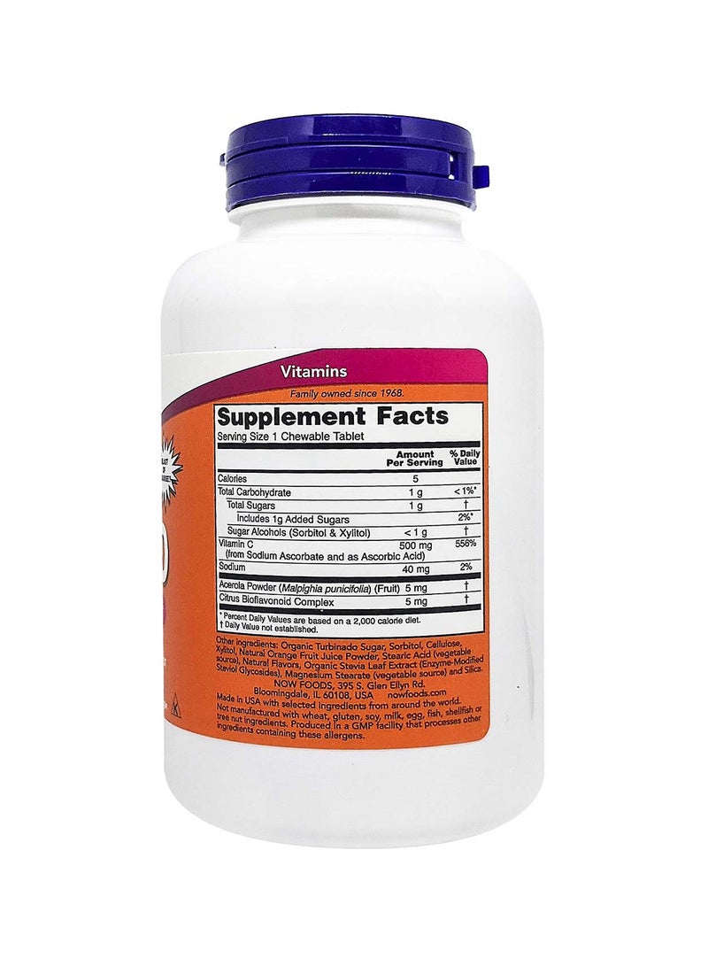 Now Foods Chewable C-500 Antioxidant Protection Dietary Supplement - 100 Tablets - Image 3
