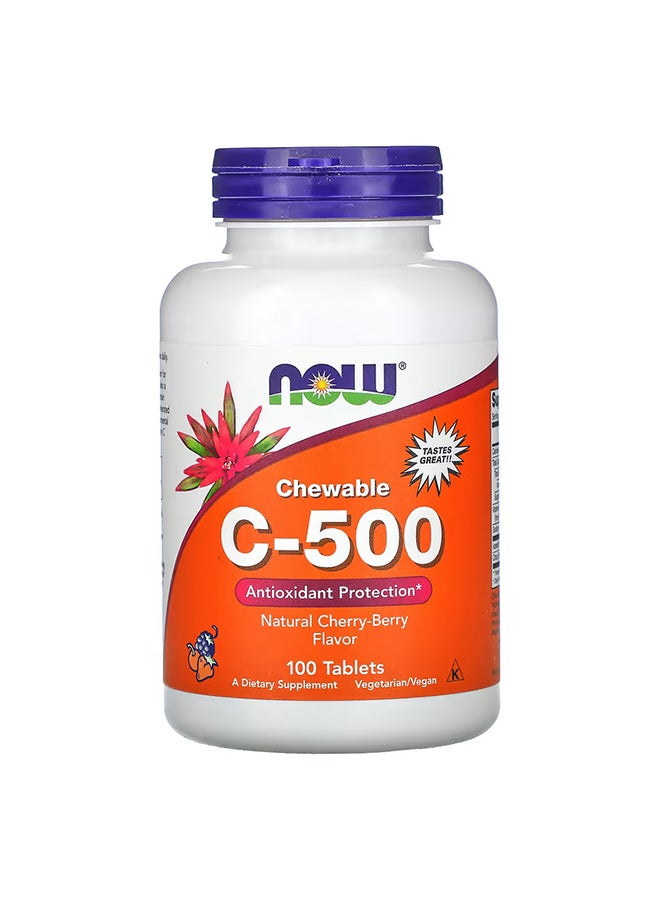 Now Foods Chewable C-500 Antioxidant Protection Dietary Supplement - 100 Tablets - Image 1