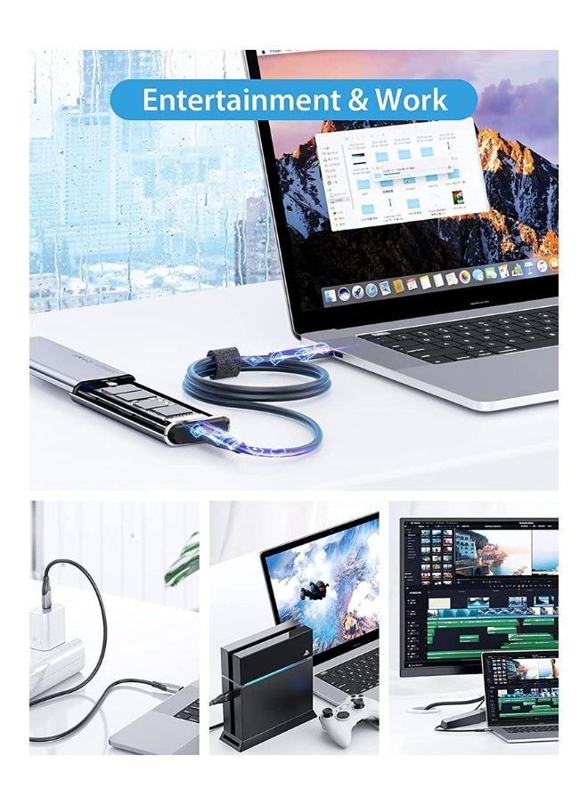 إكس أل تي كابل USB 4.0 من النوع C إلى النوع C 3 في 1 يدعم كبل 8K 60 هرتز لنقل البيانات بسرعة 40 جيجابت في الثانية وشحن 100 وات 1.8 متر  - Image 3