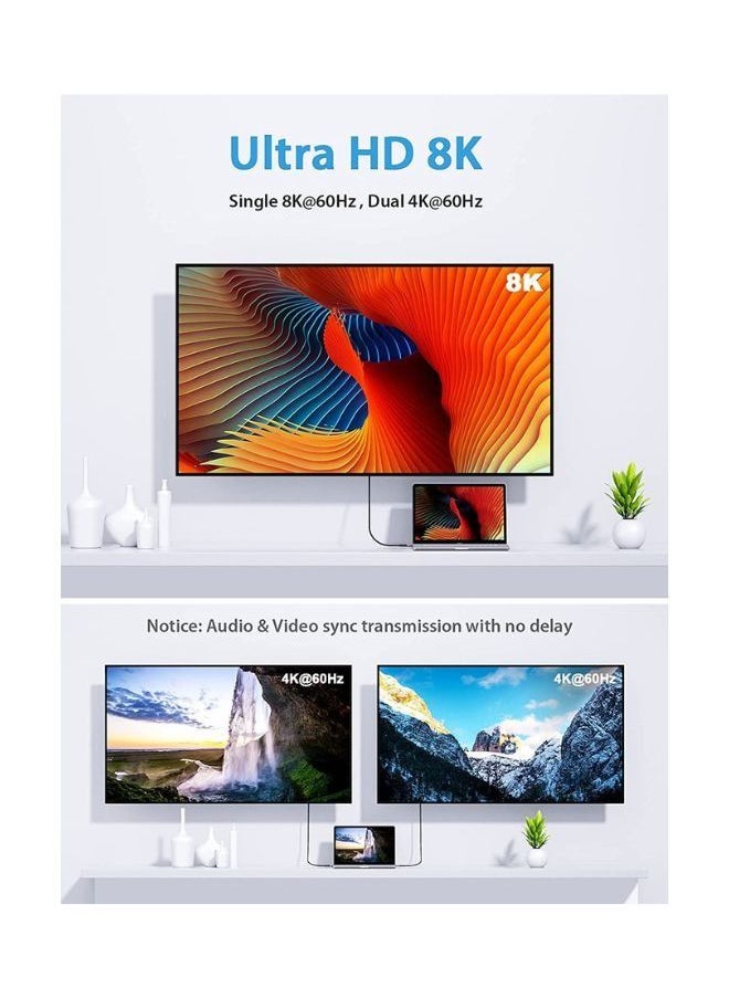 إكس أل تي - كابل USB 4.0 من النوع C إلى النوع C 3 في 1 يدعم كبل 8K 60 هرتز لنقل البيانات بسرعة 40 جيجابت في الثانية وشحن 100 وات 1.8 متر - Image 1