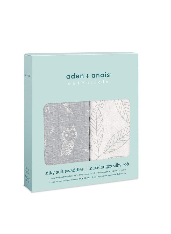 aden + anais Aden Silky Soft Swaddle Baby Blanket, 100% Cotton Bamboo Muslin, Large 44 X 44 inch, 2 Pack, Woodsy - Image 3