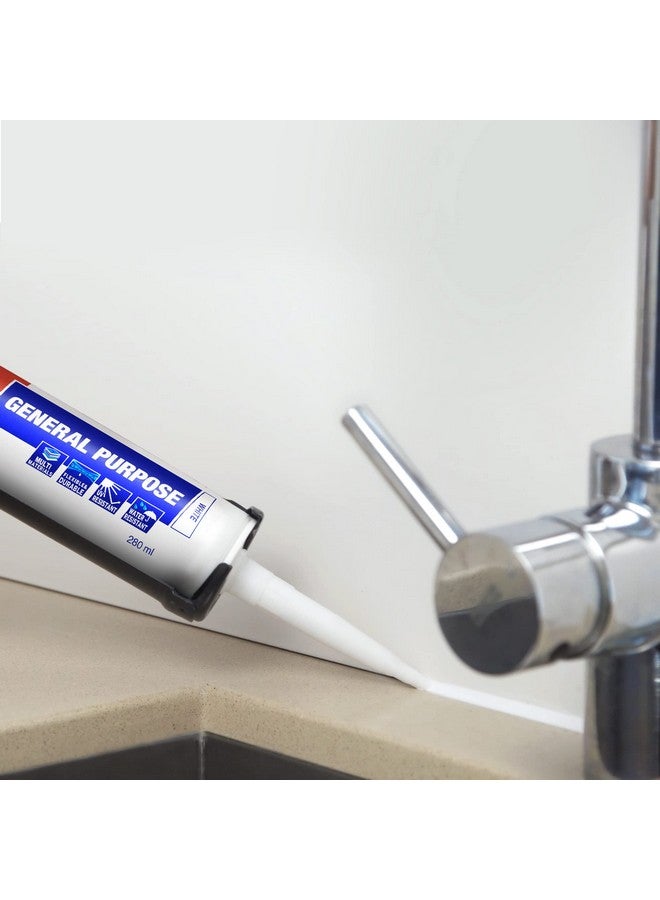 Loctite Loctite General Purpose GP silicone sealant (White), indoor and outdoor use, waterproofing for floor, walls, roof, silicone adhesive, tiles grout, bathroom, kitchen use, 280 ml  - Image 4