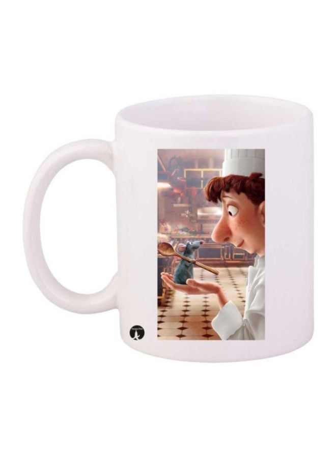 RKN فنجان قهوة مطبوع راتاتوي أبيض بيج أزرق - Image 1