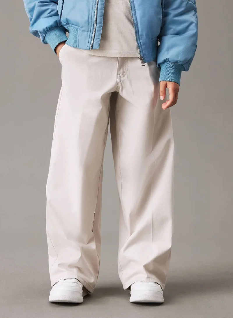 Calvin Klein High Rise Wide Leg Chino Trousers