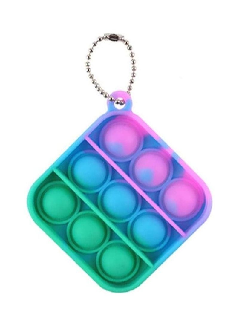 XiuWoo Set of 2 Mini Push Pop Fidget Toy Keychain – Square Tie-Dye Bubble Sensory Toy for Stress & Anxiety Relief, Portable Silicone Fidget Popper for Kids and Adults - Image 1