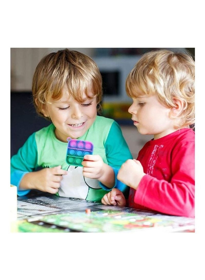 XiuWoo Set of 2 Mini Push Pop Fidget Toy Keychain – Square Tie-Dye Bubble Sensory Toy for Stress & Anxiety Relief, Portable Silicone Fidget Popper for Kids and Adults - Image 2