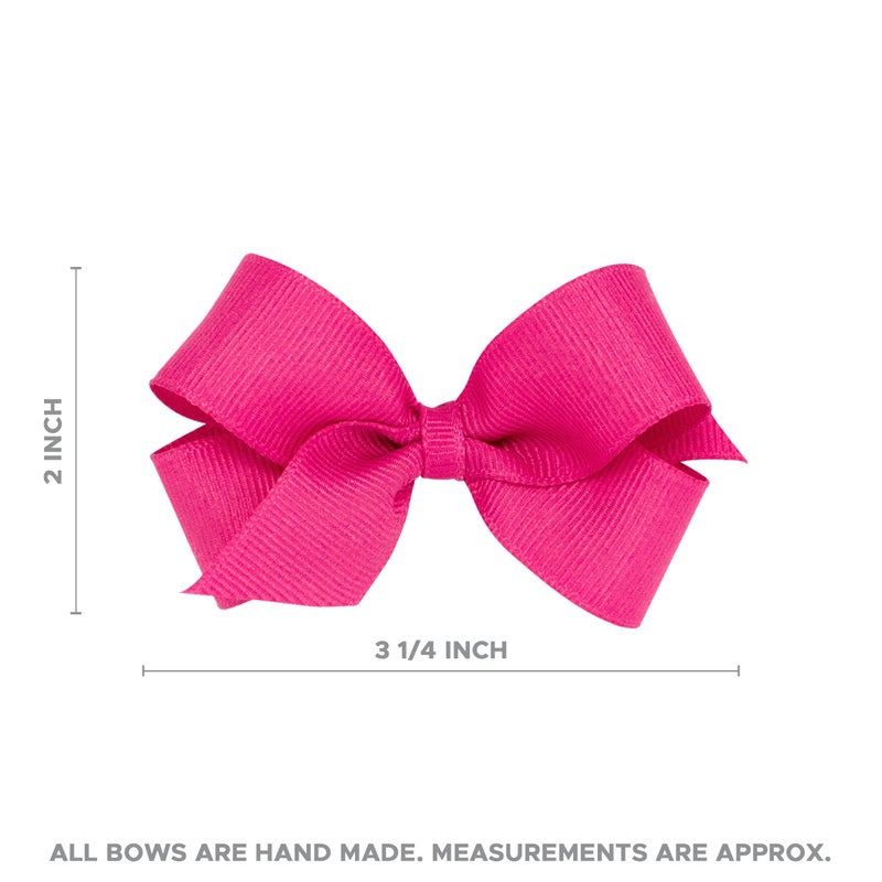 Wee Ones Girls' Mini Bow 6 pc Set Solid Grosgrain Variety Pack on a WeeStay Clip - White, Light Pink, Pearl, Hot Pink, Shocking Pink,One Size - Image 3