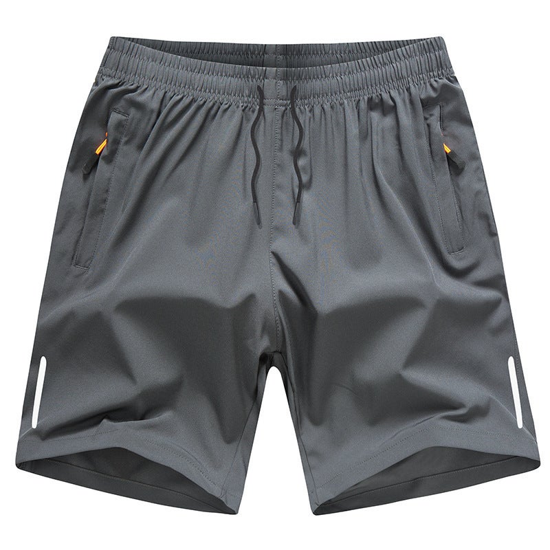 Men'S Summer Sports Shorts, Large Size Breathable Quick-Dry Mid-Length Shorts With Printed Logo, Trendy Beach Shorts - Image 4