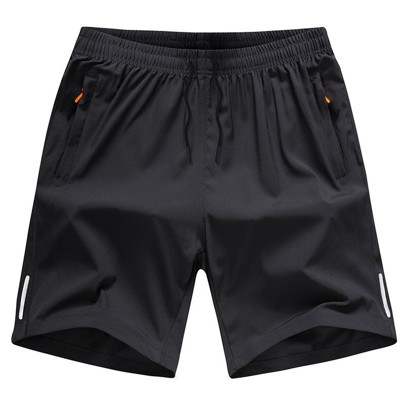Men'S Summer Sports Shorts, Large Size Breathable Quick-Dry Mid-Length Shorts With Printed Logo, Trendy Beach Shorts - Image 1