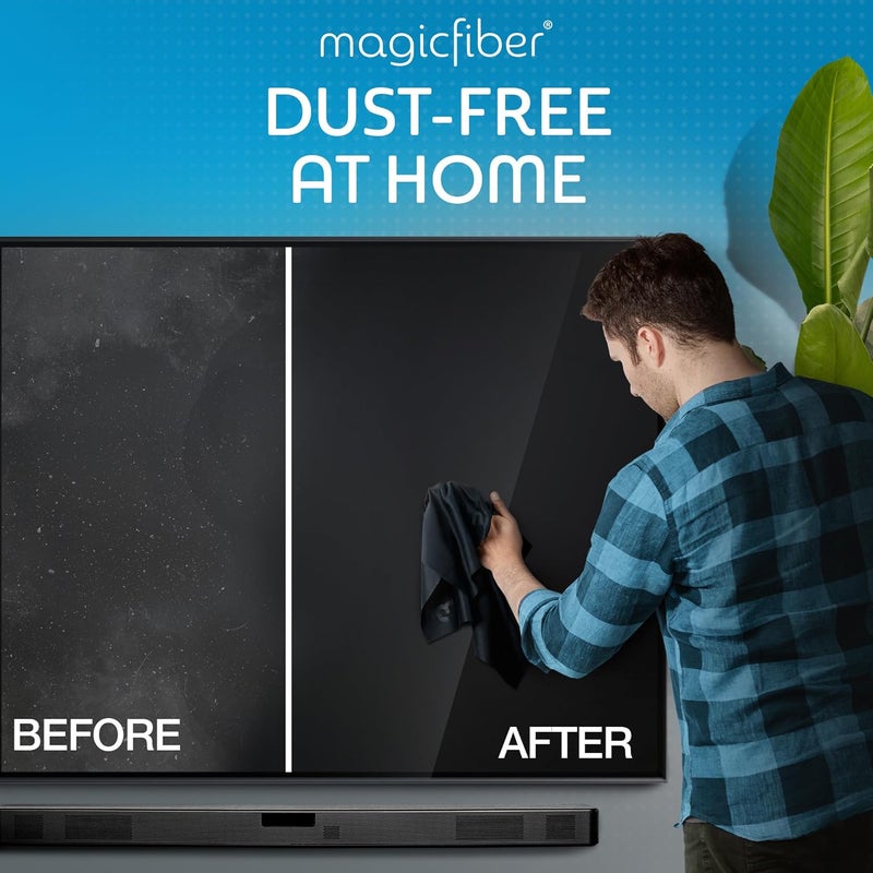 MagicFiber Extra Large Microfiber Cleaning Cloth - Premium Cloth for TV Screens, Windows, Mirrors, Glasses, Lenses, VR, Computers, Monitors, & More - Image 2