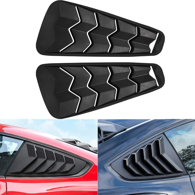 YMT Side Window Louvers for Ford Mustang (2005-2014) - ABS Matte Black Sun Shade Cover - Image 1