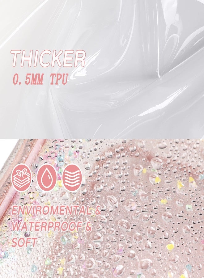 KIDNUO Clear Beach Bag Travel Tote Transparent Backpack for Women Girls Stadium Approved Crossbody Messenger Shoulder Handbag, Pink, L - Image 3