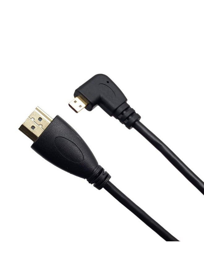 Seadream - 4K Coiled Micro Hdmi Cable;Left Angled Coiled Micro Hdmi To Full Hdmi Male To Male Cable Stretched Length 50Cm To 1.8M Supports Ethernet 3D 4K 1080P(Left Angled) - Image 1