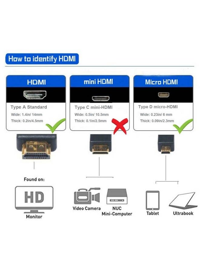 Seadream - 4K Coiled Micro Hdmi Cable;Left Angled Coiled Micro Hdmi To Full Hdmi Male To Male Cable Stretched Length 50Cm To 1.8M Supports Ethernet 3D 4K 1080P(Left Angled) - Image 1