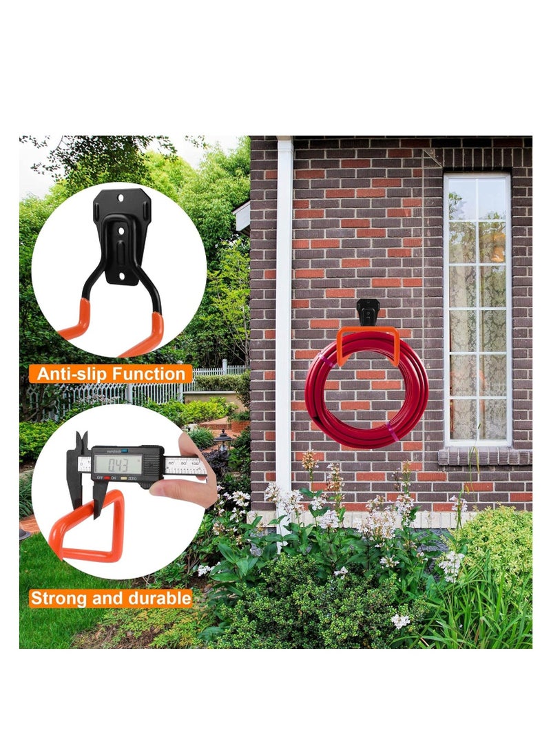 Hihonor Garden Hose Holder,  Wall Mount, Heavy Duty Garden Hose Hanger, Free Standing Metal Hose Rack for Outside Yard , Garage, Ropes etc. (1pcs Orange)  - Image 4