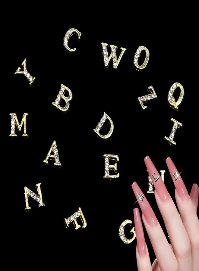 MBAIYO 104 Pcs Rhinestone Letters Nail Charms, A-Z Alphabet 3D Nail Studs, Gold Silver Style Nail Art Charms for Manicure Decorations DIY Jewelry Making Supplies - Image 5