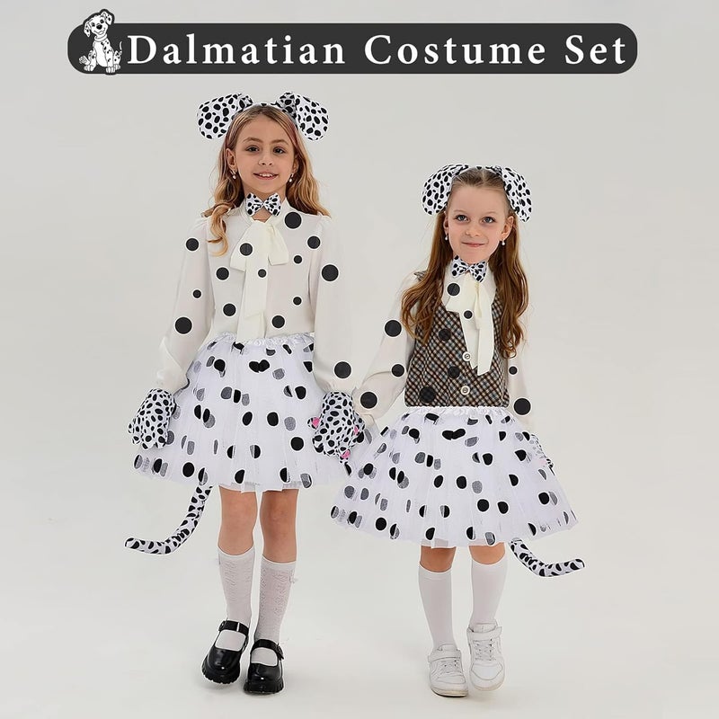 Zikra Spotted Dog Animal Costume Performance Props Costume Set Tutu Skirt Ears Gloves Tail Bow Tie and Custom Stickers for Animal Cosplay and Themed Parties - Image 3