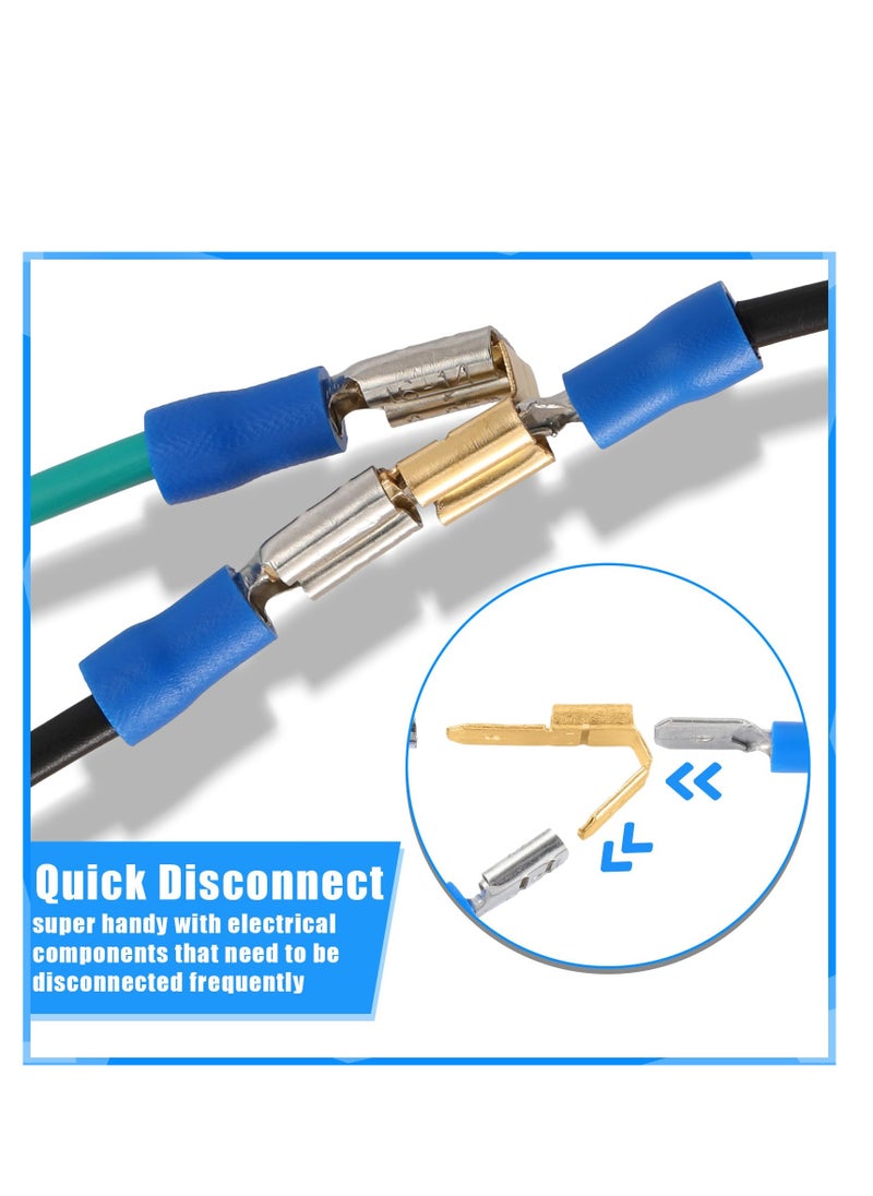 Generic 25 Pcs Piggyback Spade Connectors, 3 Way Adapter Dual Male to Single Female Brass Quick Disconnect Connectors Piggyback Terminals Crimp Terminals Assortment Kit, Unisulated  - Image 5