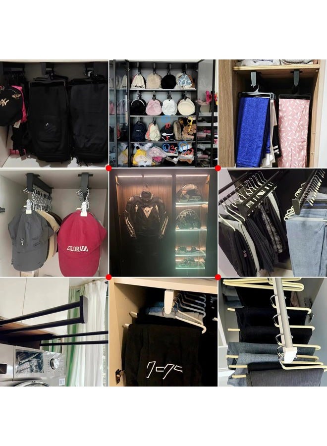 BaiNong valet rod closet pull out pants rack for closet black pull out closet rod valet rods for closets 13-3/8 inch pull out telescopic trouser rack shallow cabinet organize pants and clothes - Image 3