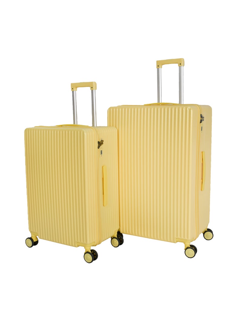MORANO - 3-Piece Unisex Morano Travel Luggage Trolley Set Yellow - Image 1