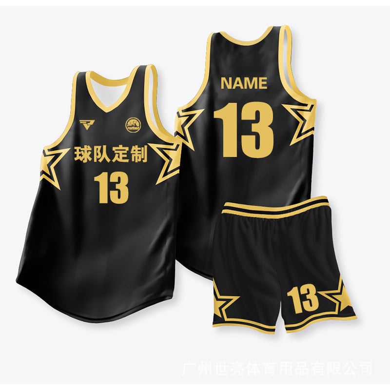Cuba Basketball Uniform Suit For Men And Women, American Jersey Printing, Student Game Team Uniform, Training Uniform, Quick-Drying Vest Printing - Image 3